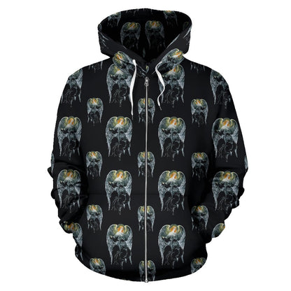 Angel with Wings Cute Design Print Zip Up Hoodie