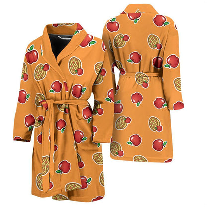 Apple Pie Pattern Print Design 02 Men Bathrobe-JORJUNE.COM