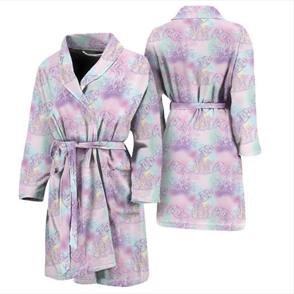 Aquarius Zodiac Pattern Print Design 01 Men Bathrobe-JORJUNE.COM