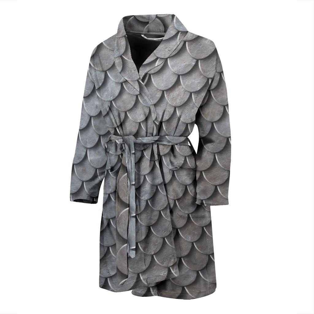 Armor Scales Pattern Print Design 03 Men Bathrobe-JORJUNE.COM