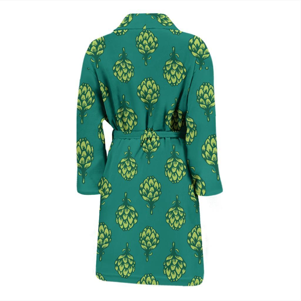Artichoke Pattern Print Design 04 Men Bathrobe-JORJUNE.COM