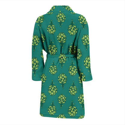 Artichoke Pattern Print Design 04 Men Bathrobe-JORJUNE.COM