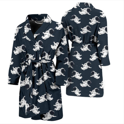 Astronaut Pattern Print Design 02 Men Bathrobe-JORJUNE.COM
