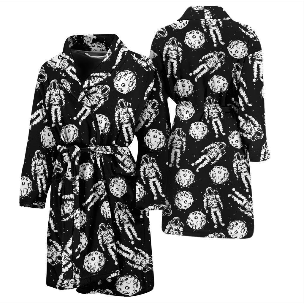 Astronaut Pattern Print Design 03 Men Bathrobe-JORJUNE.COM