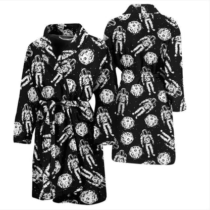 Astronaut Pattern Print Design 03 Men Bathrobe-JORJUNE.COM