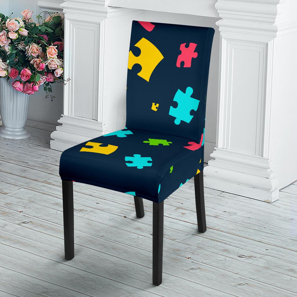 Autism Awareness Colorful Design Print Dinning Chair Slipper-JTAMIGO.COM