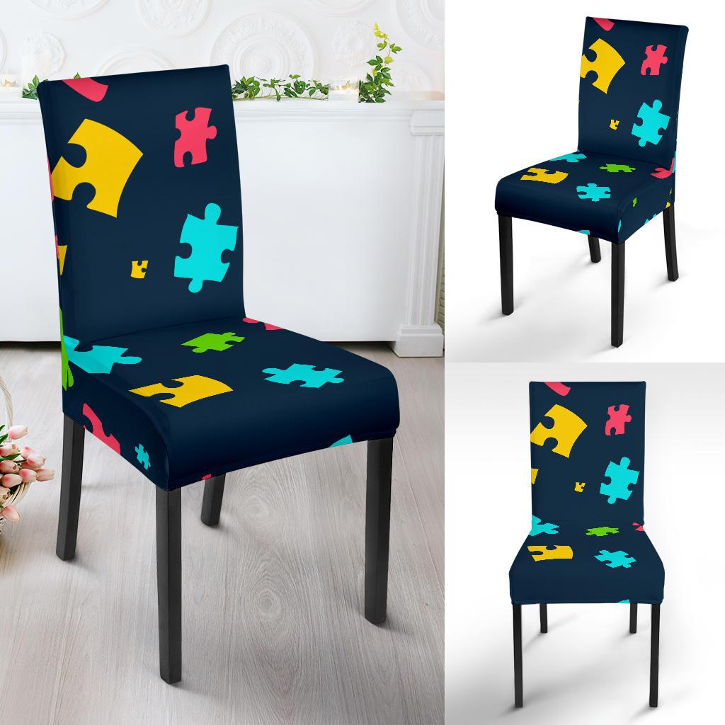 Autism Awareness Colorful Design Print Dinning Chair Slipper-JTAMIGO.COM