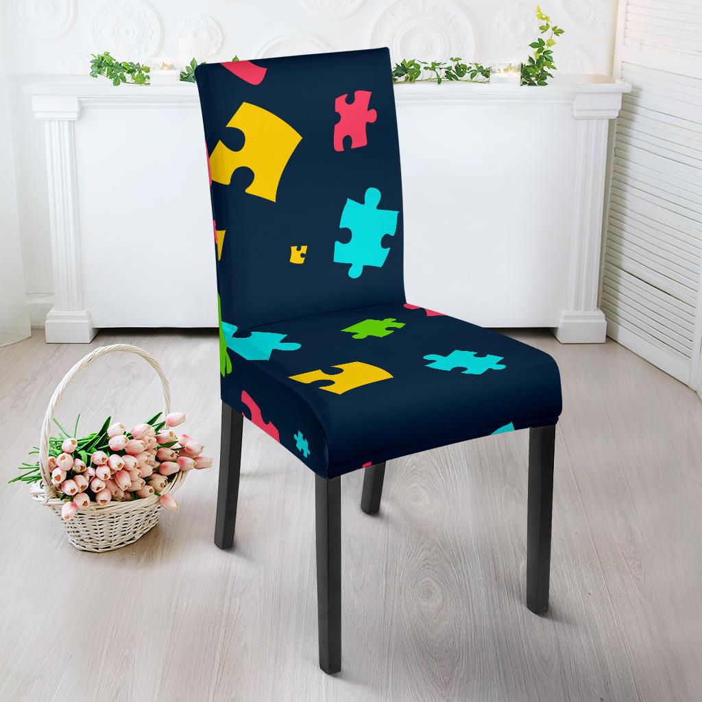 Autism Awareness Colorful Design Print Dinning Chair Slipper-JTAMIGO.COM