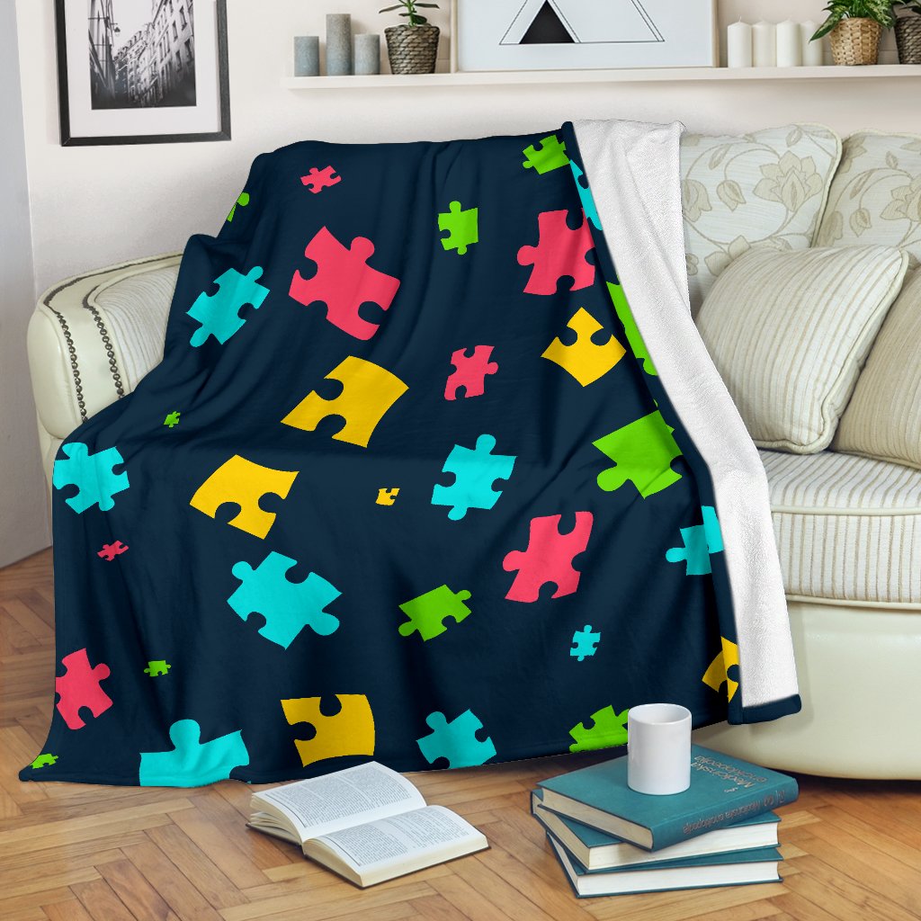 Autism Awareness Colorful Design Print Fleece Blanket