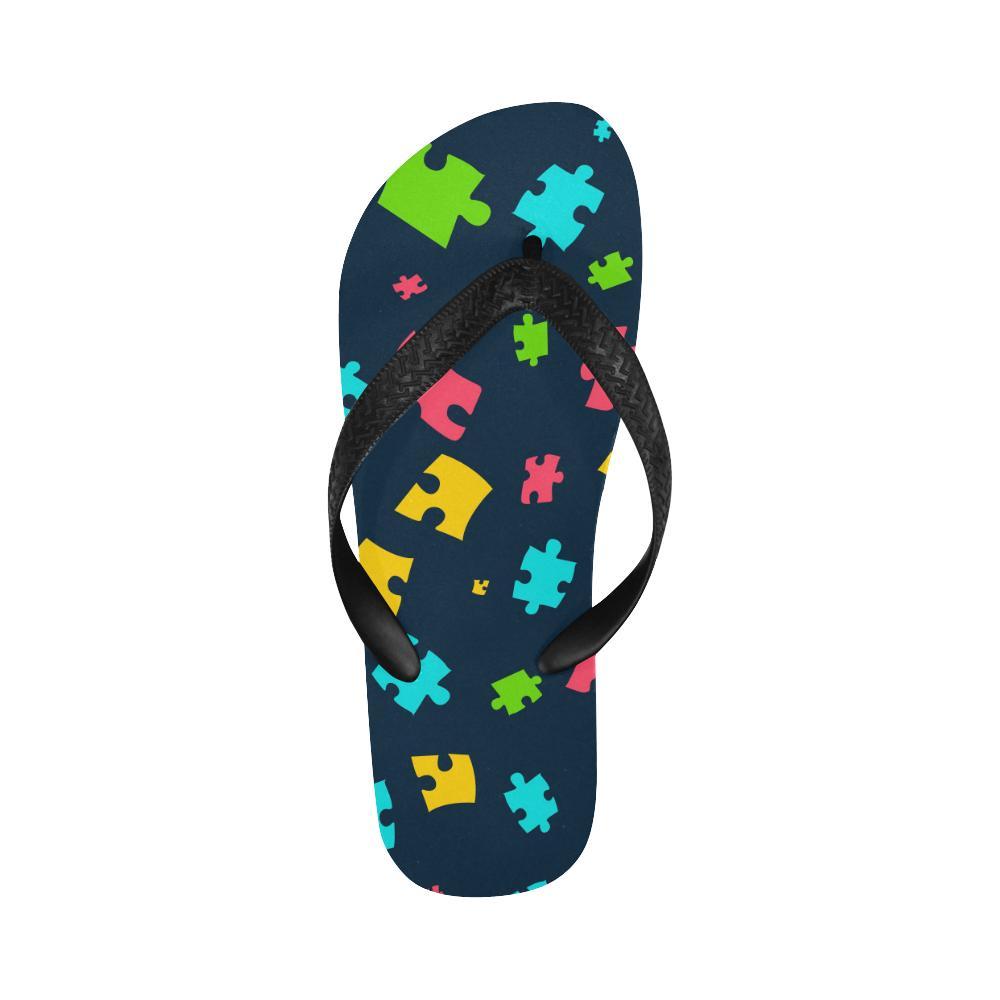 Autism Awareness Colorful Design Print Flip Flops-JTAMIGO.COM