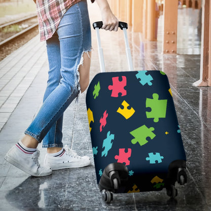Autism Awareness Colorful Design Print Luggage Cover Protector