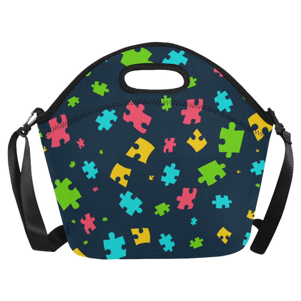 Autism Awareness Colorful Design Print Neoprene Lunch Bag (Model 1669)(Large)-JTAMIGO.COM
