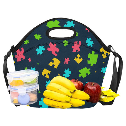Autism Awareness Colorful Design Print Neoprene Lunch Bag (Model 1669)(Large)-JTAMIGO.COM