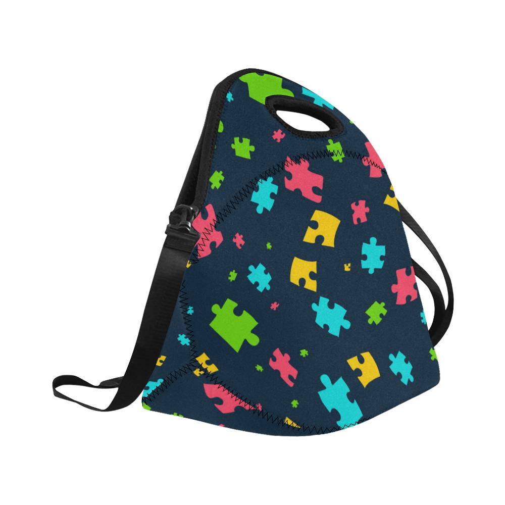Autism Awareness Colorful Design Print Neoprene Lunch Bag (Model 1669)(Large)-JTAMIGO.COM