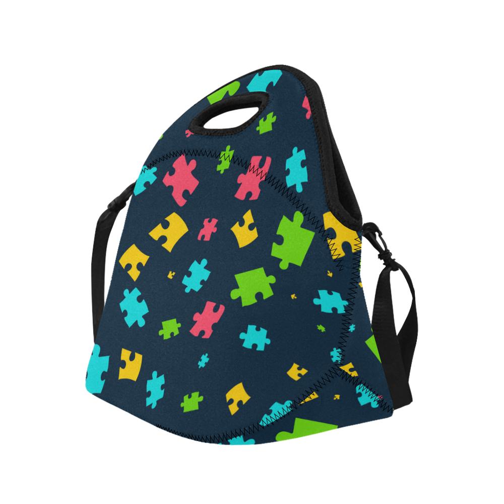 Autism Awareness Colorful Design Print Neoprene Lunch Bag (Model 1669)(Large)-JTAMIGO.COM
