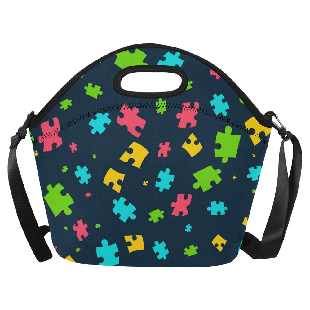 Autism Awareness Colorful Design Print Neoprene Lunch Bag (Model 1669)(Large)-JTAMIGO.COM