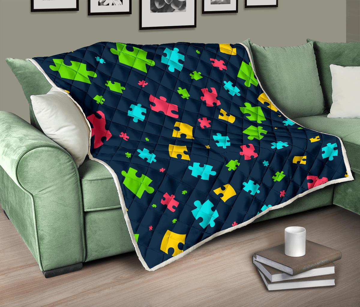 Autism Awareness Colorful Design Print Premium Quilt-JTAMIGO.COM