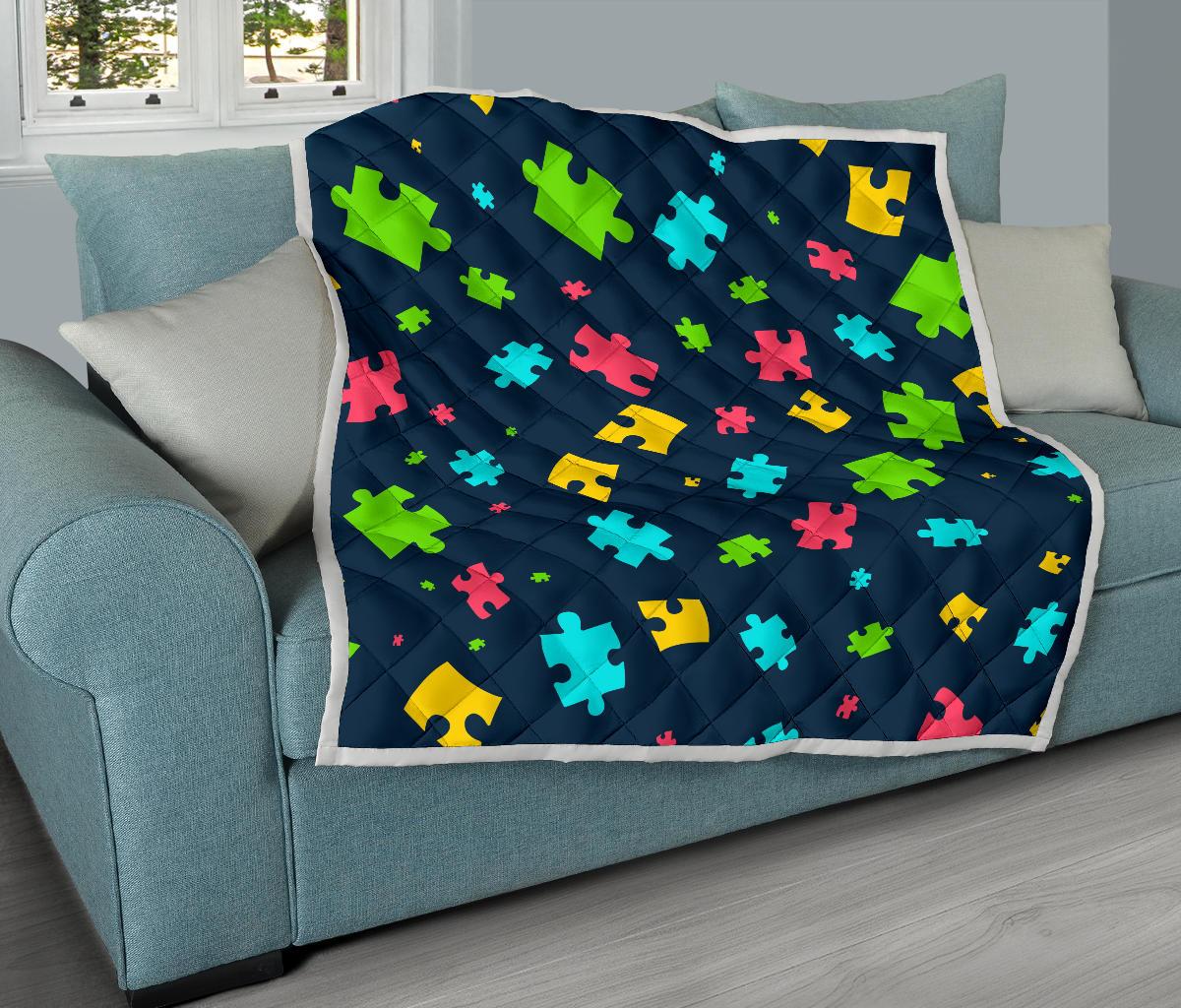 Autism Awareness Colorful Design Print Premium Quilt-JTAMIGO.COM
