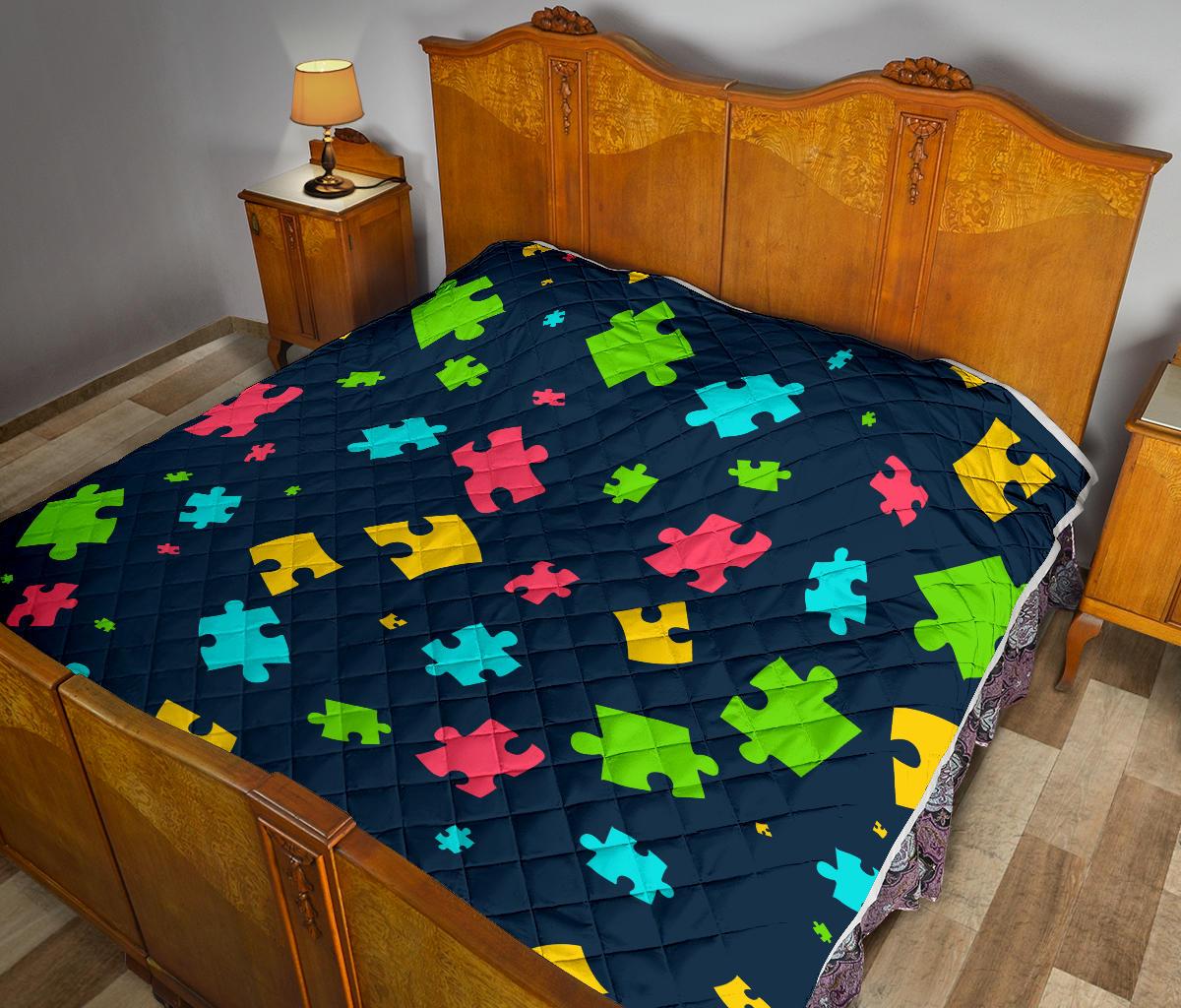 Autism Awareness Colorful Design Print Premium Quilt-JTAMIGO.COM