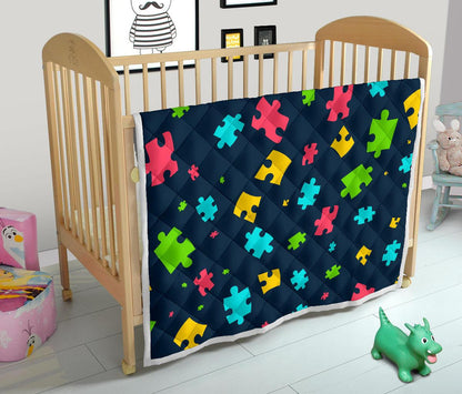 Autism Awareness Colorful Design Print Premium Quilt-JTAMIGO.COM
