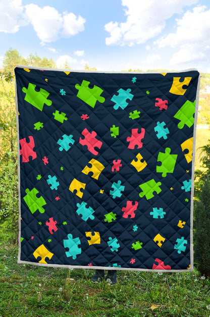 Autism Awareness Colorful Design Print Premium Quilt-JTAMIGO.COM