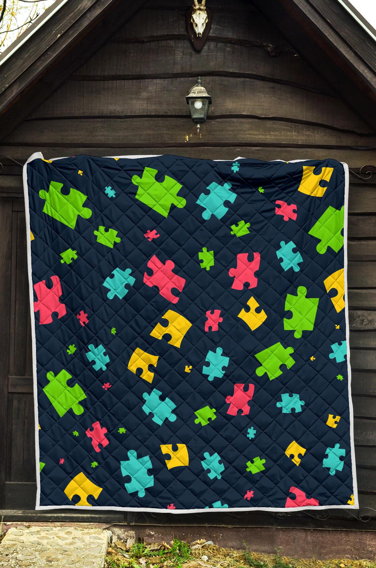 Autism Awareness Colorful Design Print Premium Quilt-JTAMIGO.COM