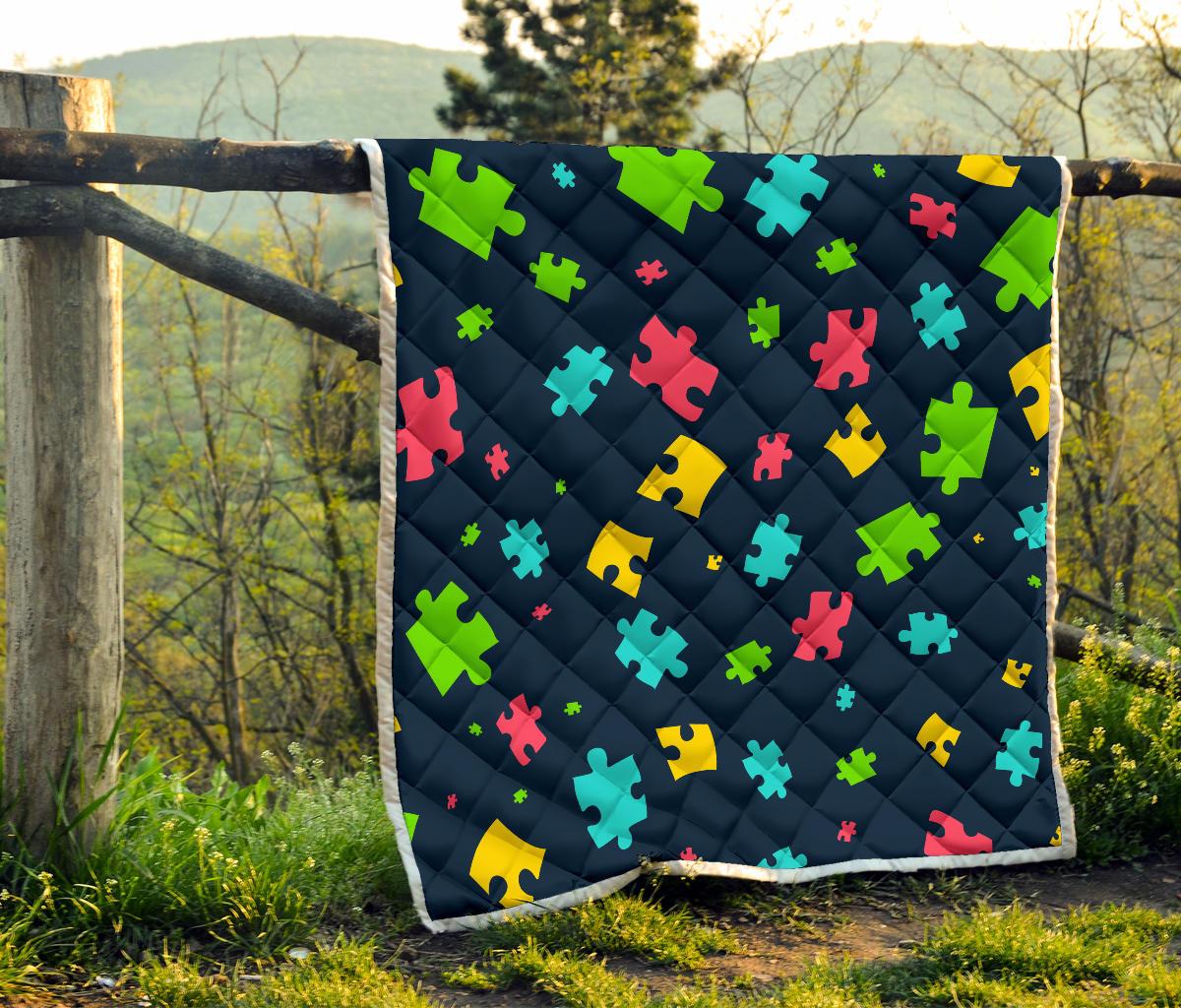 Autism Awareness Colorful Design Print Premium Quilt-JTAMIGO.COM