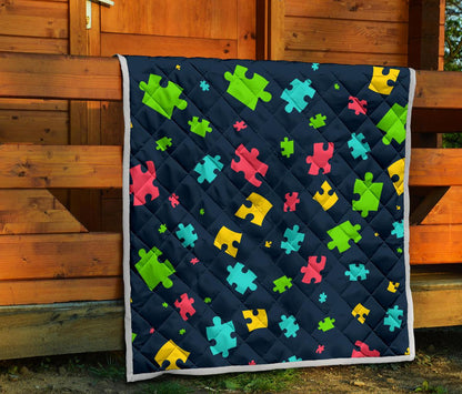 Autism Awareness Colorful Design Print Premium Quilt-JTAMIGO.COM