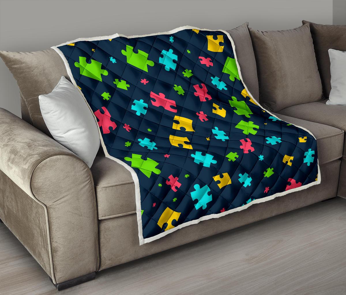 Autism Awareness Colorful Design Print Premium Quilt-JTAMIGO.COM