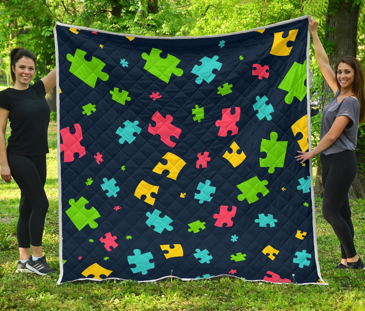 Autism Awareness Colorful Design Print Premium Quilt-JTAMIGO.COM