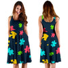 Autism Awareness Colorful Design Print Sleeveless Dress