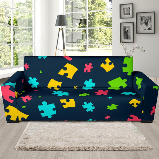 Autism Awareness Colorful Design Print Sofa Slipcover-JTAMIGO.COM