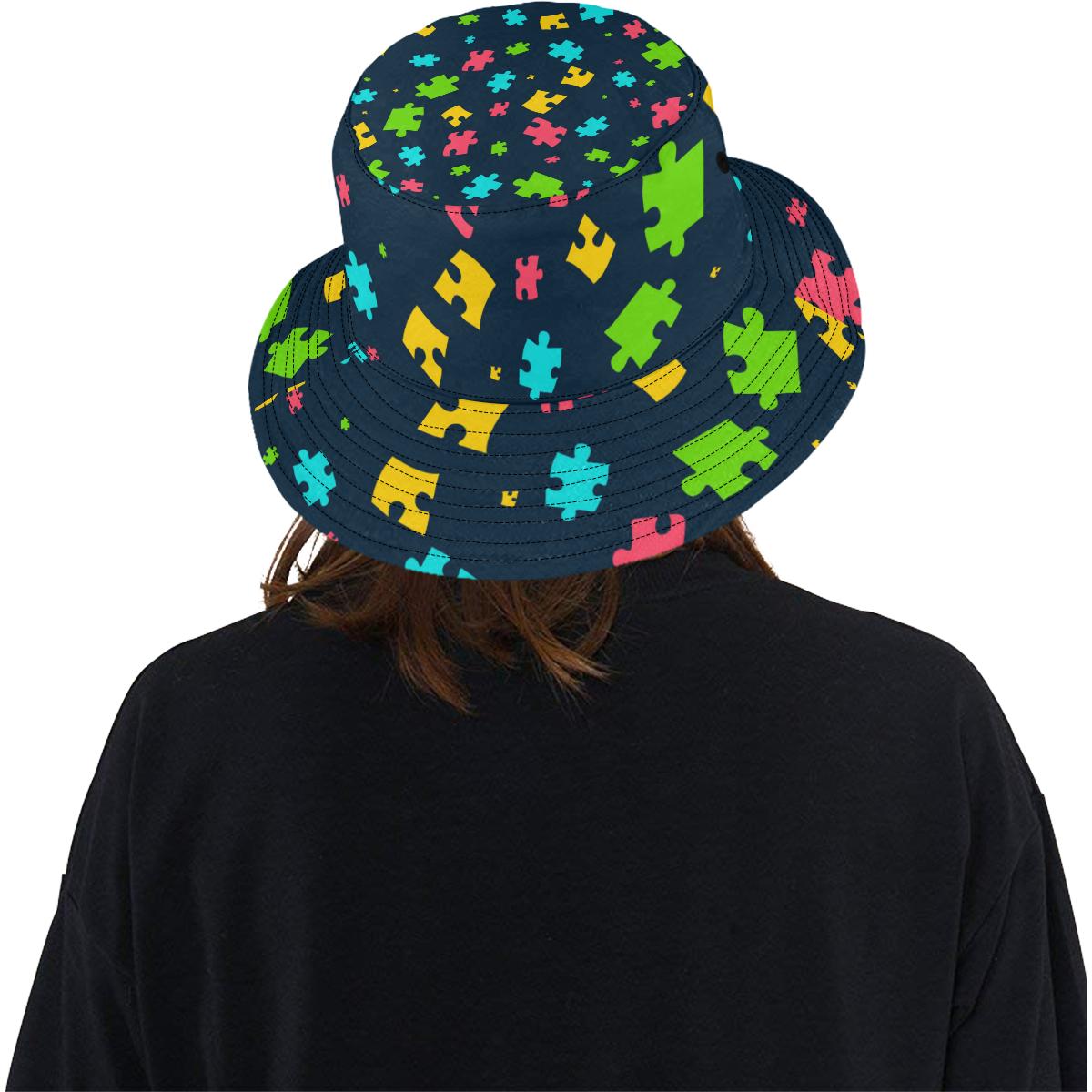 Autism Awareness Colorful Design Print Unisex Bucket Hat