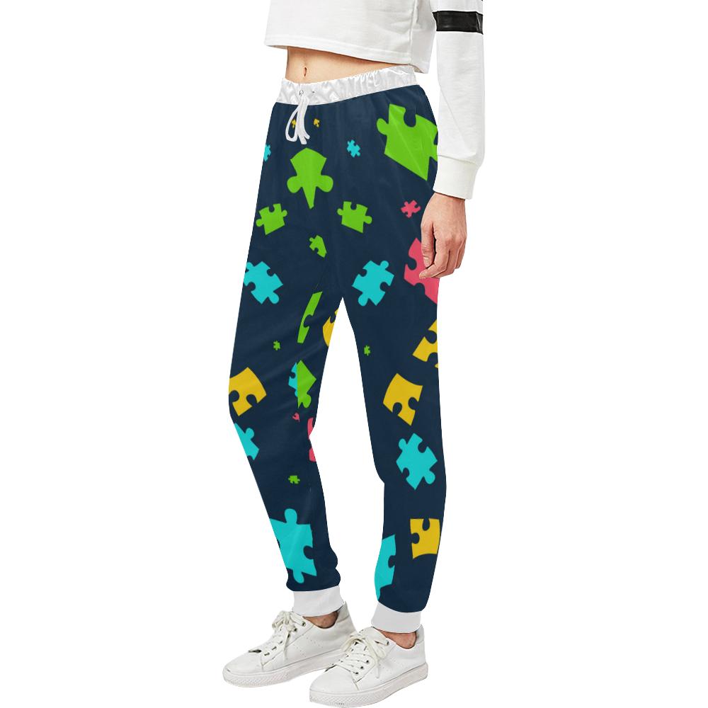 Autism Awareness Colorful Design Print Unisex Casual Sweatpants (Model L11)-JTAMIGO.COM