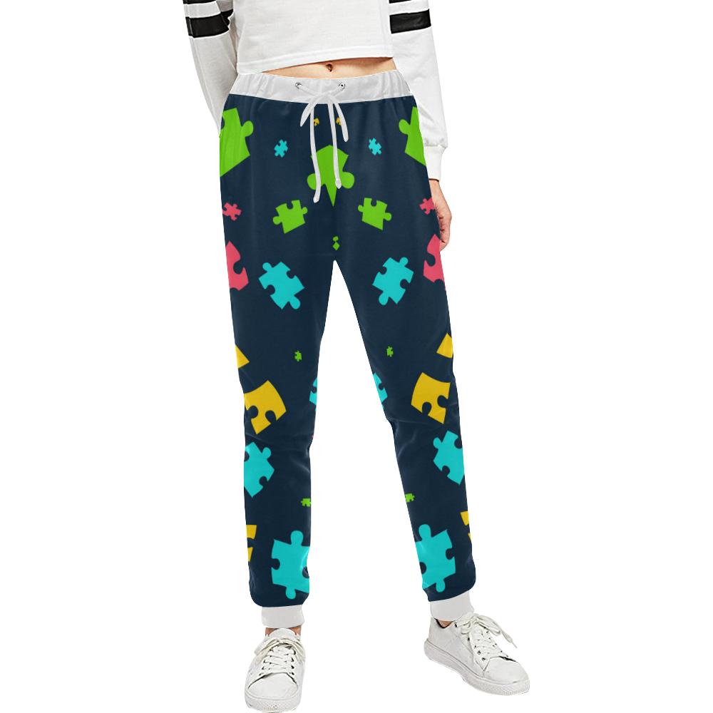 Autism Awareness Colorful Design Print Unisex Casual Sweatpants (Model L11)-JTAMIGO.COM