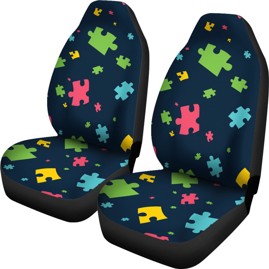 Autism Awareness Colorful Design Print Universal Fit Car Seat Covers