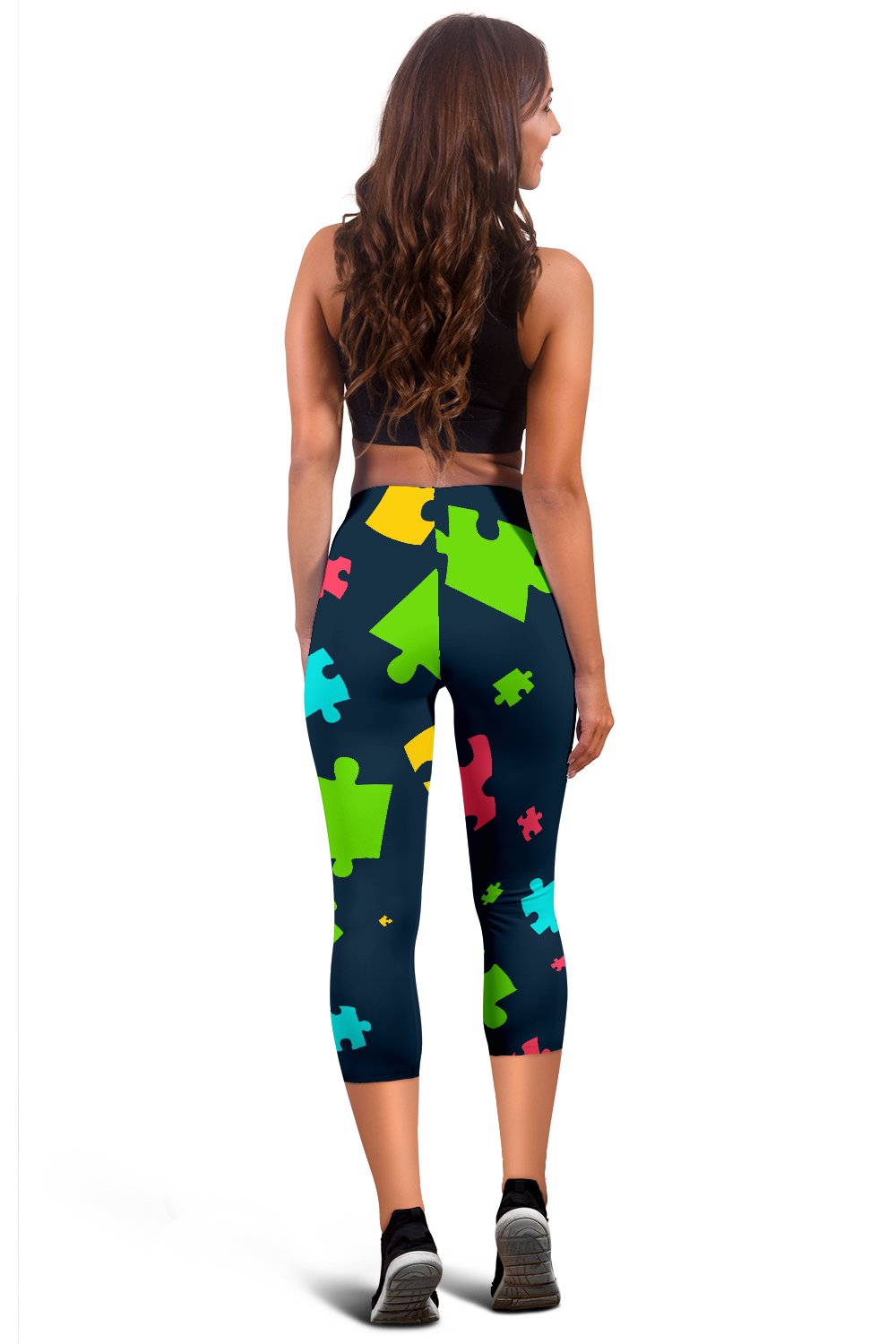 Autism Awareness Colorful Design Print Women Capris