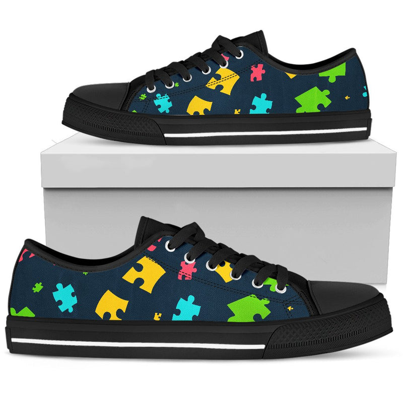 Autism Awareness Colorful Design Print Women Low Top Shoes