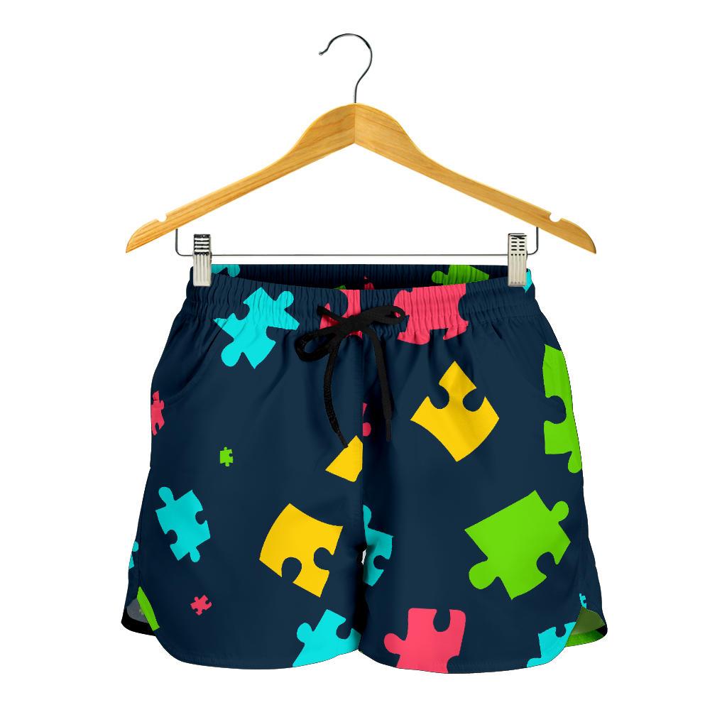 Autism Awareness Colorful Design Print Women Shorts-JTAMIGO.COM