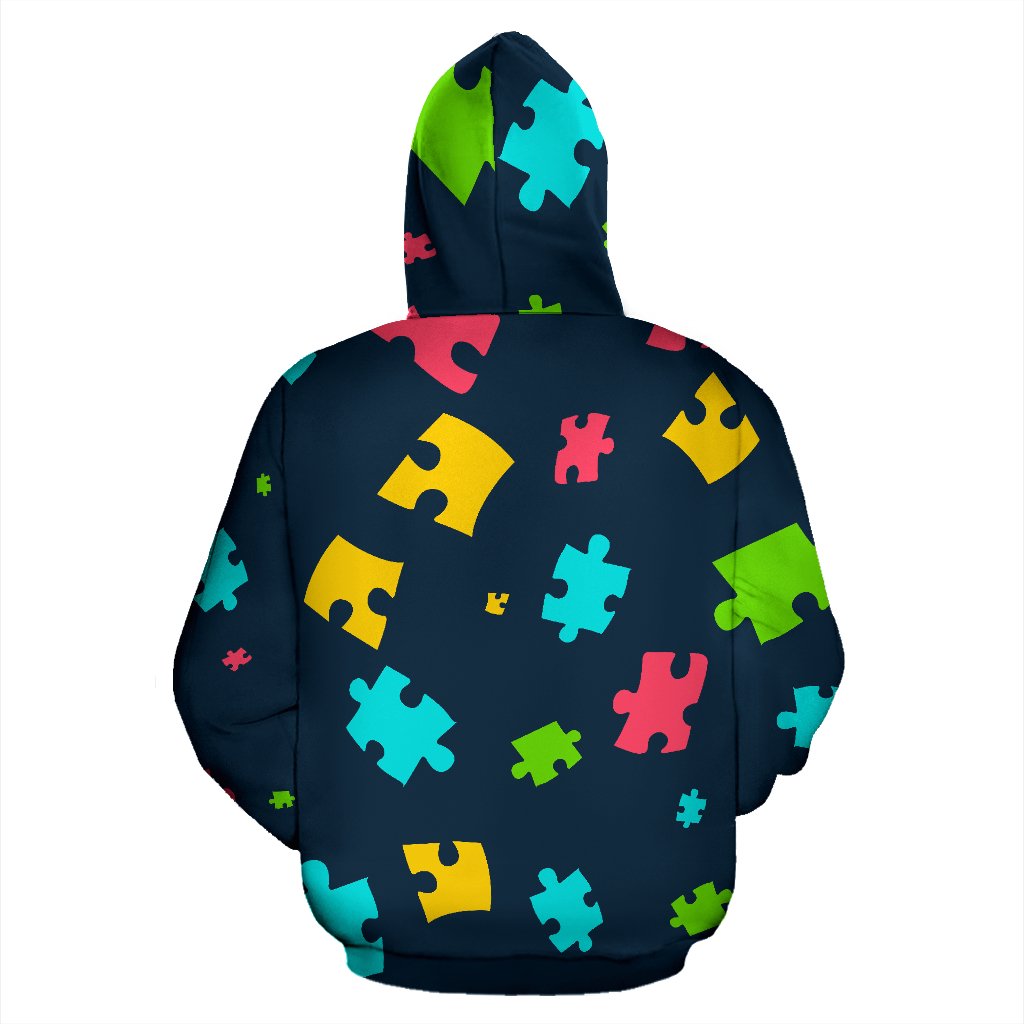 Autism Awareness Colorful Design Print Zip Up Hoodie