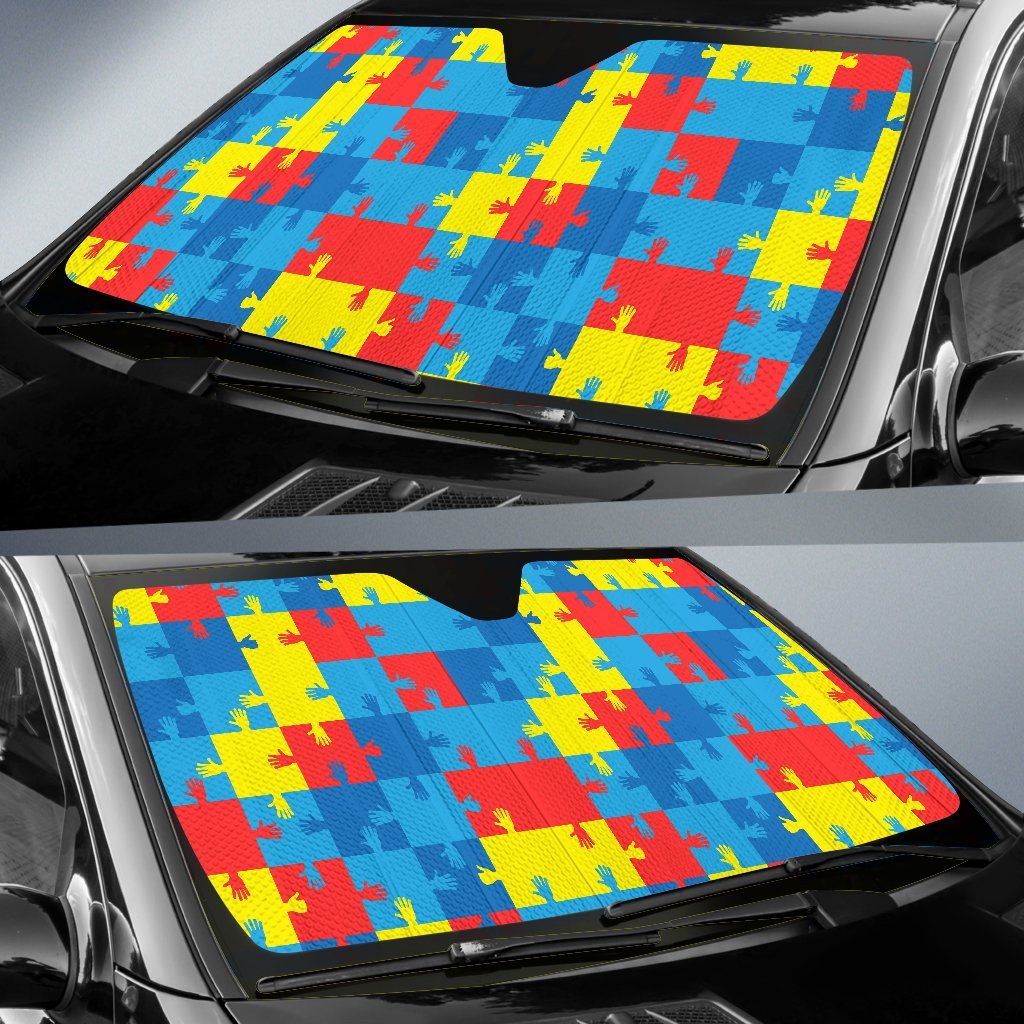 Autism Awareness Design Themed Print Car Sun Shade For Windshield