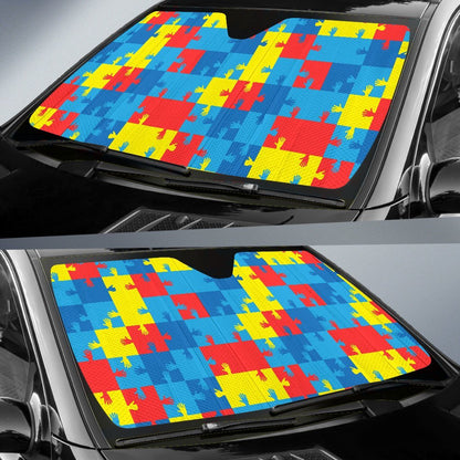 Autism Awareness Design Themed Print Car Sun Shade For Windshield