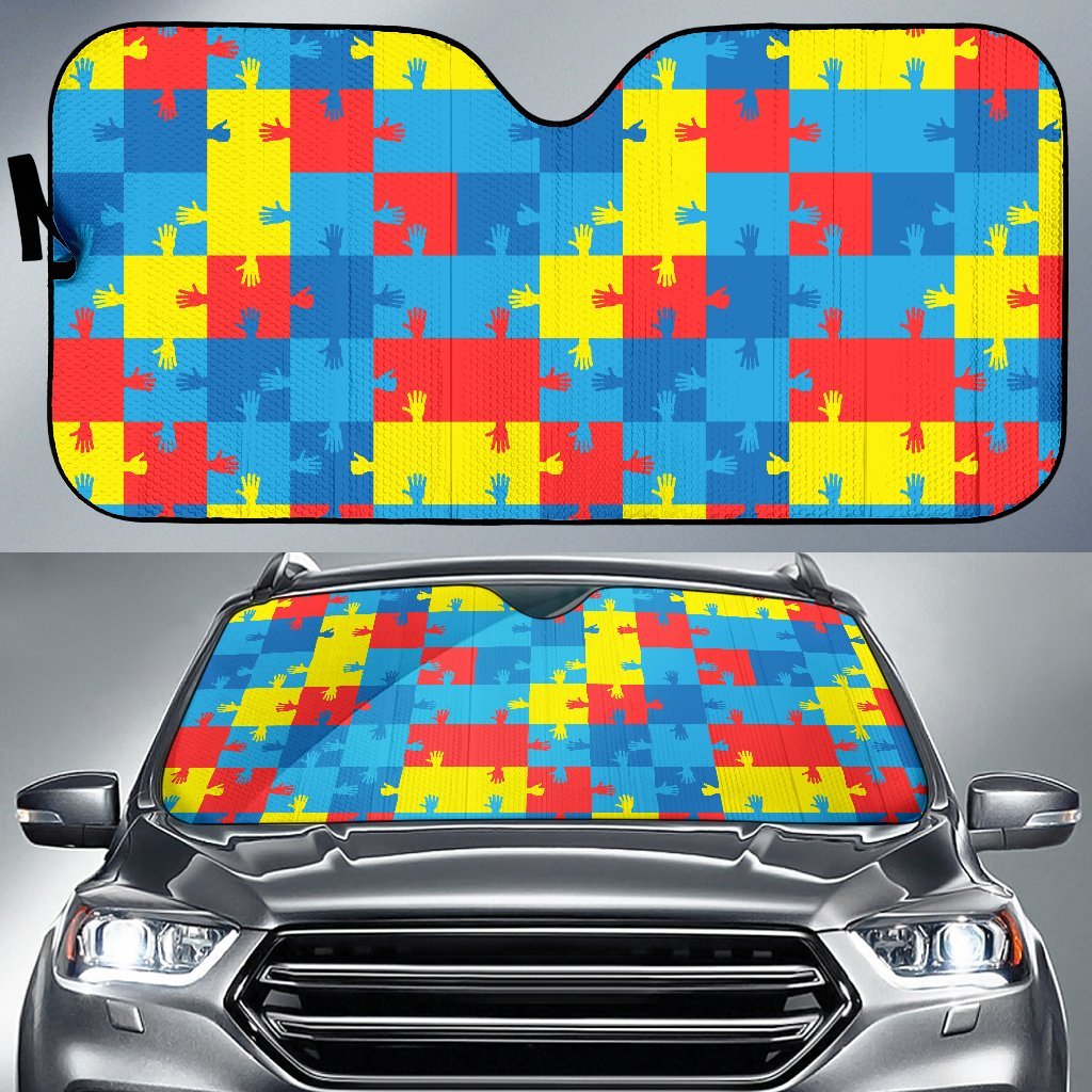 Autism Awareness Design Themed Print Car Sun Shade For Windshield