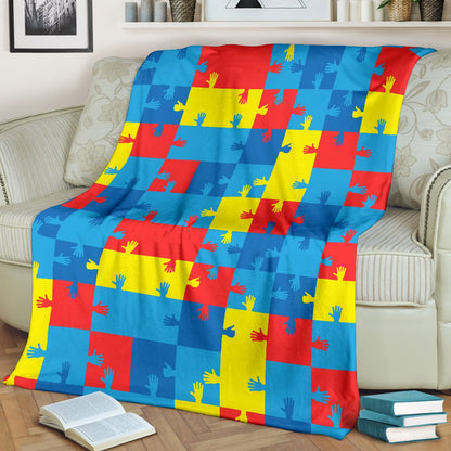 Autism Awareness Design Themed Print Fleece Blanket