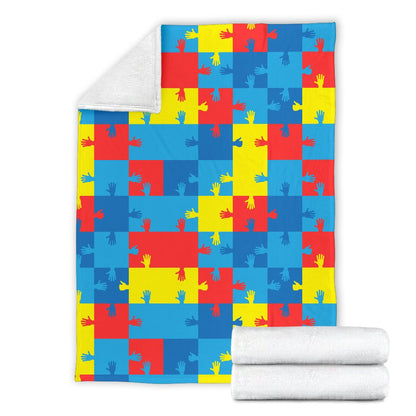 Autism Awareness Design Themed Print Fleece Blanket