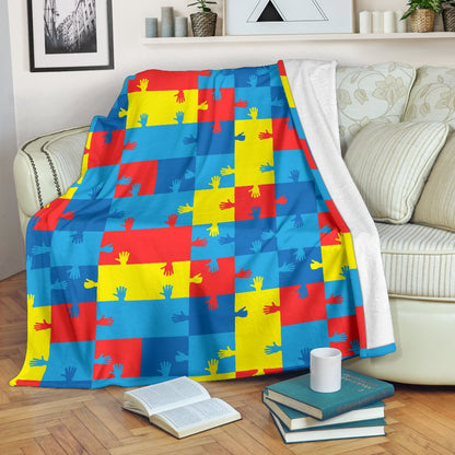 Autism Awareness Design Themed Print Fleece Blanket