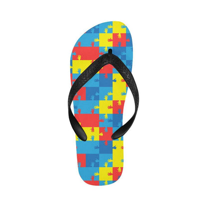 Autism Awareness Design Themed Print Flip Flops-JTAMIGO.COM
