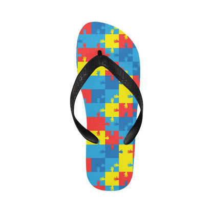 Autism Awareness Design Themed Print Flip Flops-JTAMIGO.COM