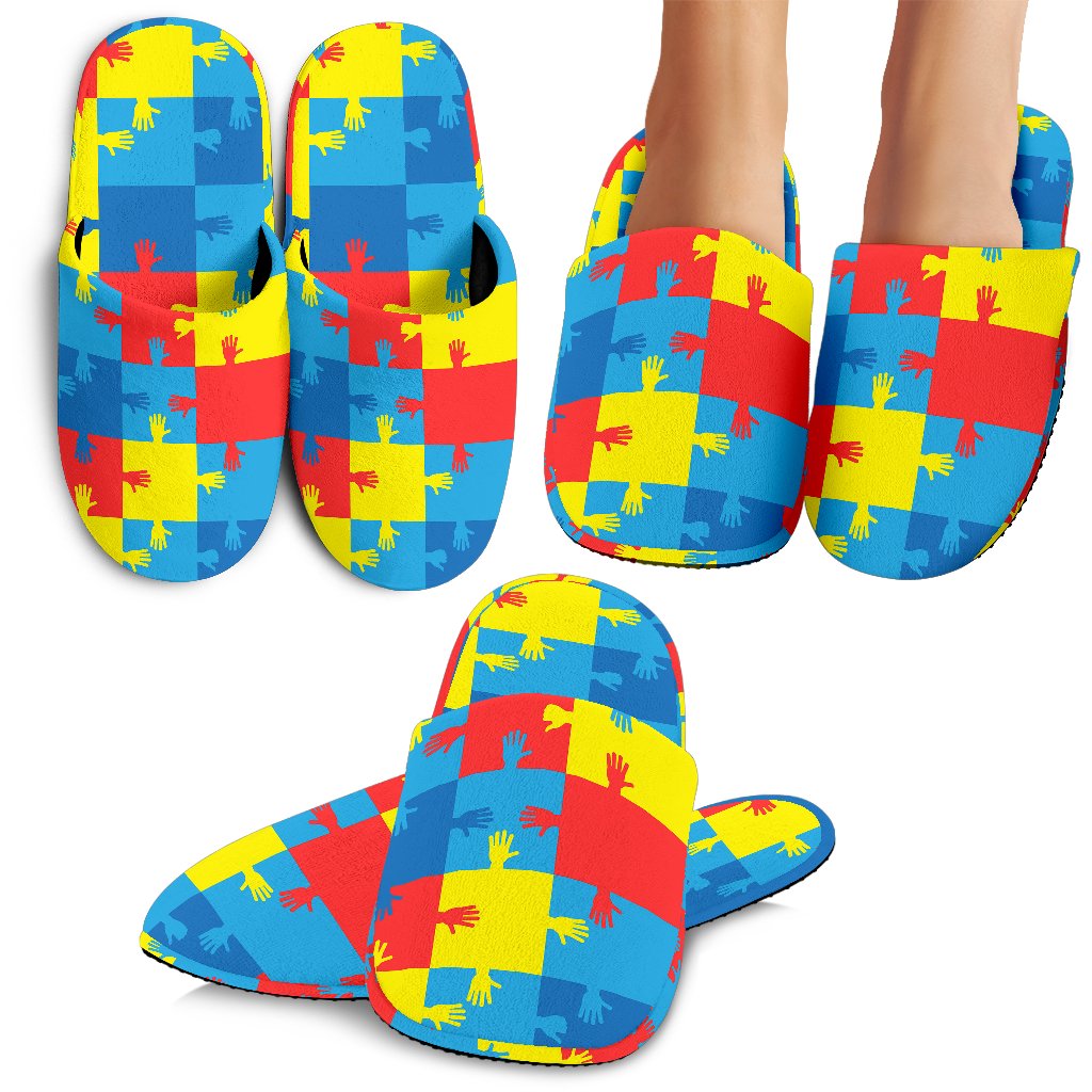 Autism Awareness Design Themed Print House Slippers