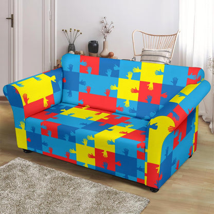 Autism Awareness Design Themed Print Loveseat Slipcover-JTAMIGO.COM
